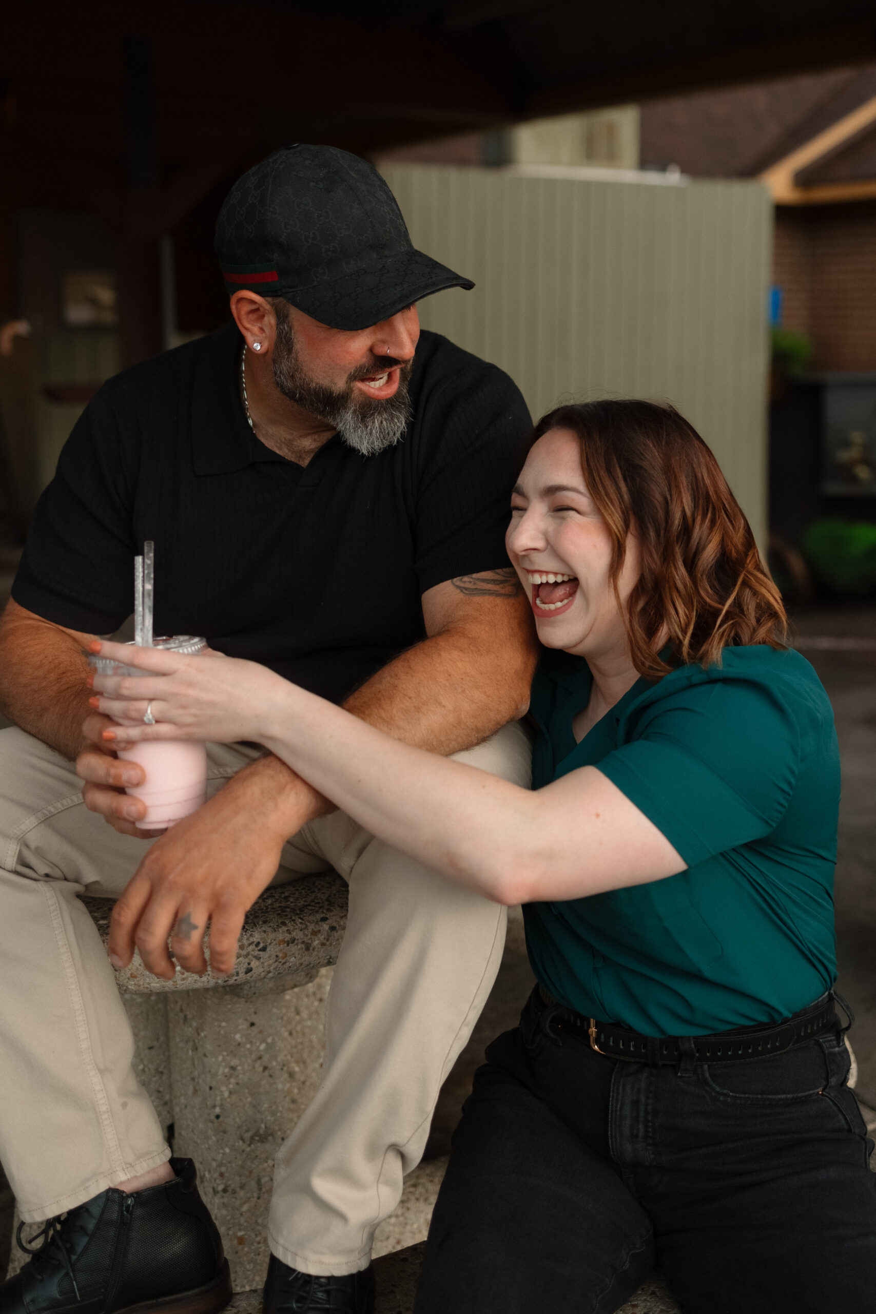 Drive-in Milkshake engagement shoot