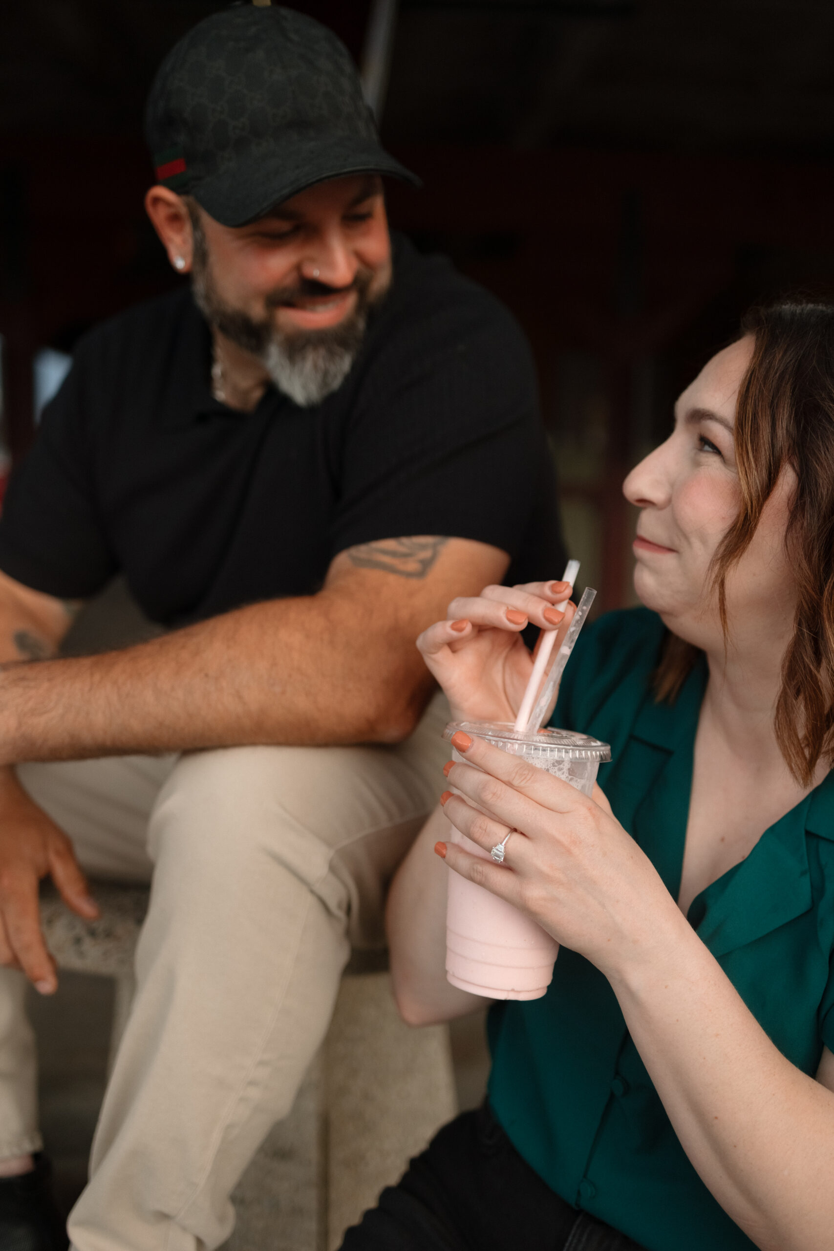 Drive-in Milkshake engagement shoot