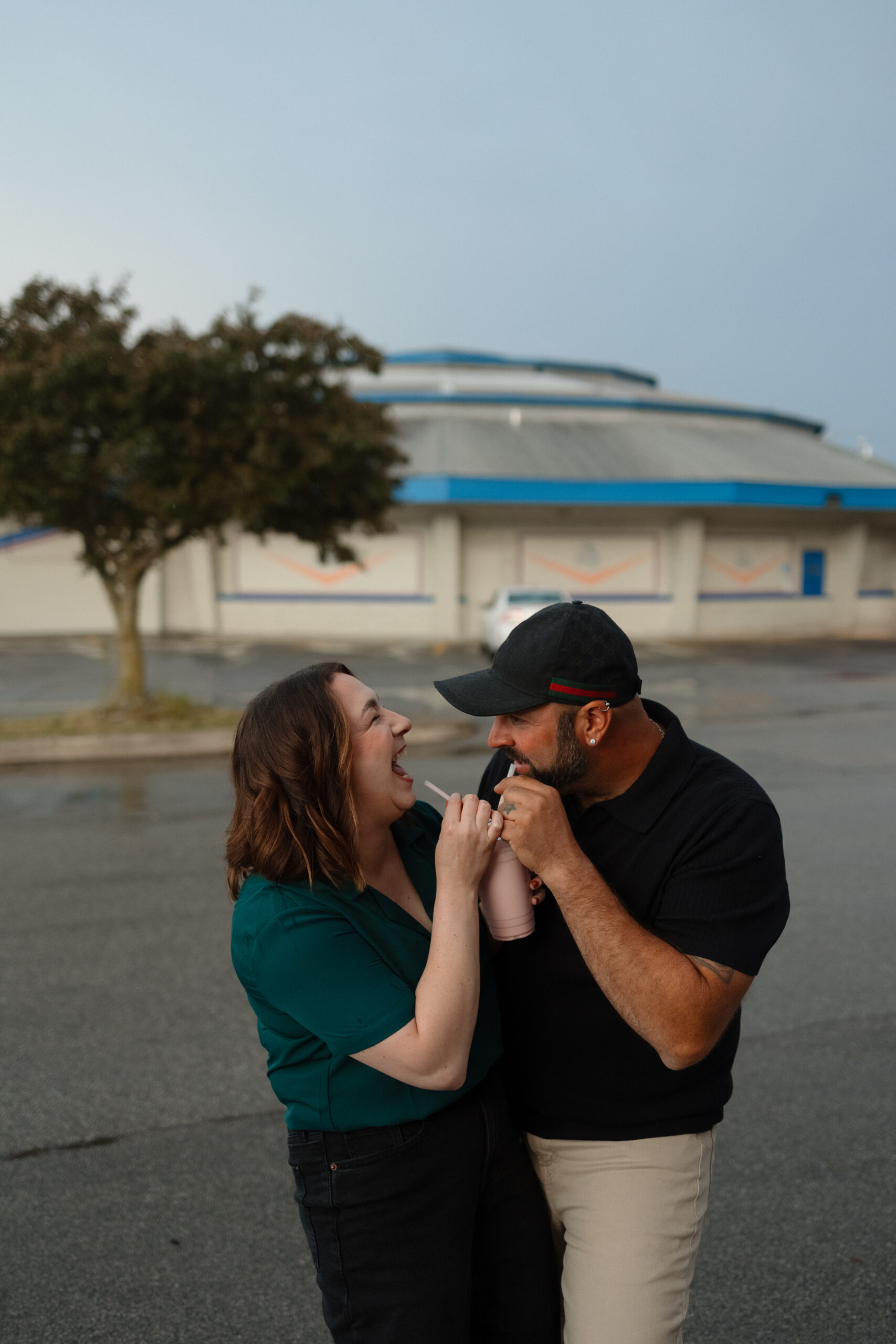 Drive-in Milkshake engagement shoot