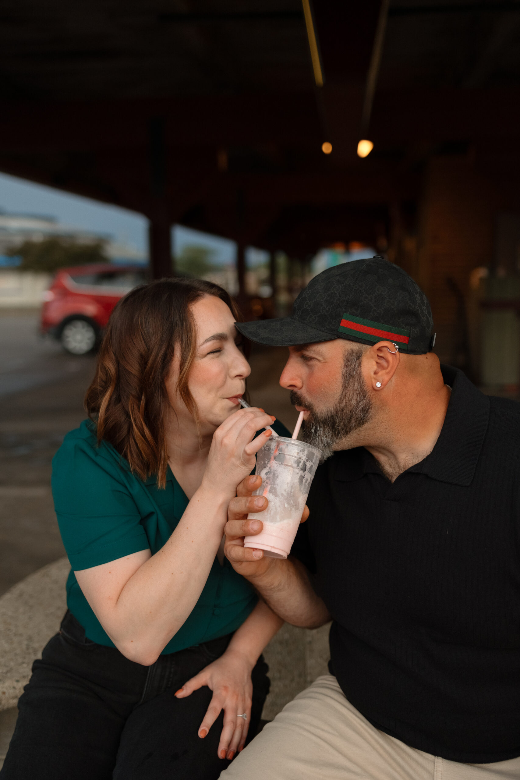 Drive-in Milkshake engagement shoot