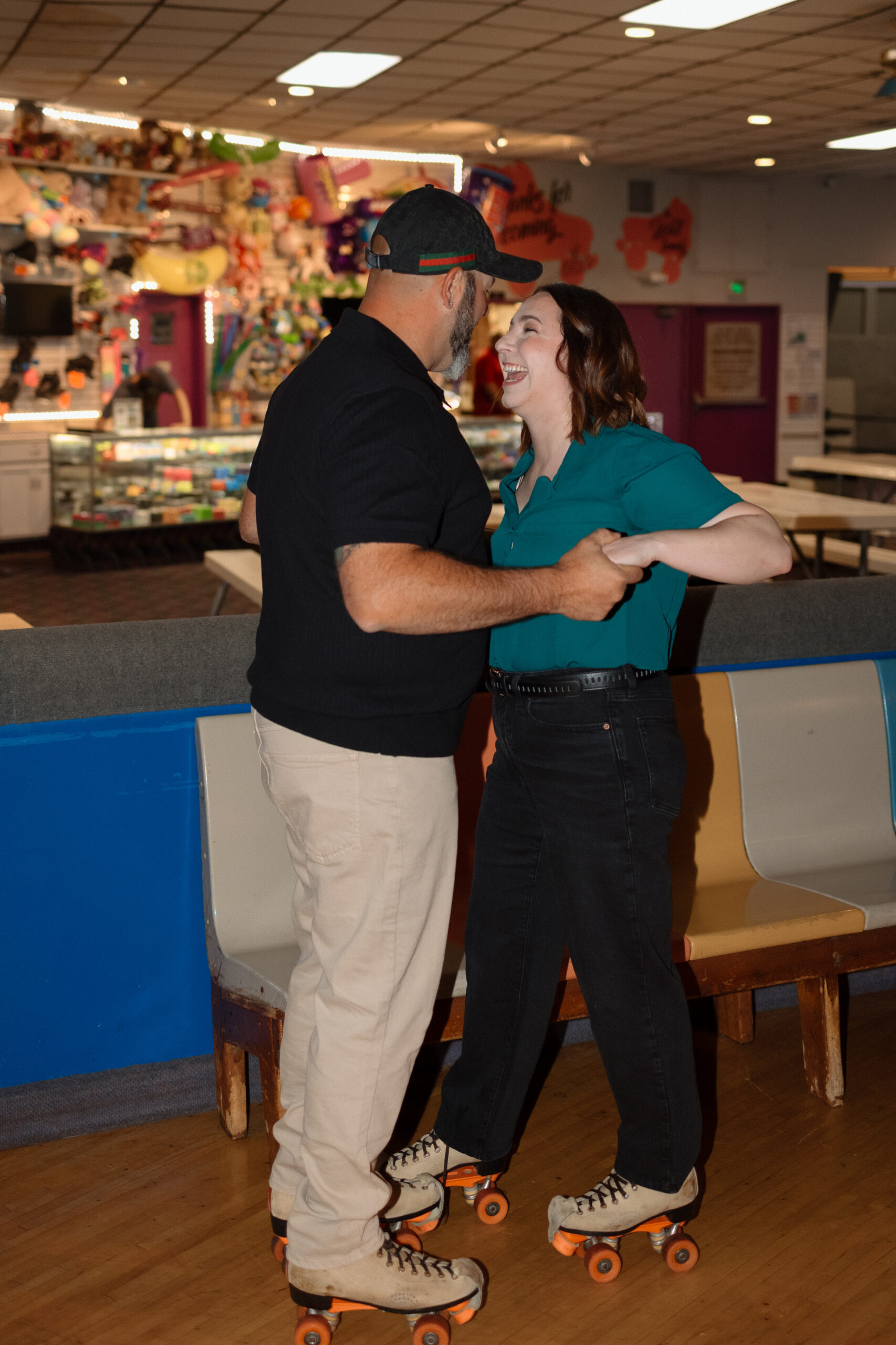 Roller Dome Roller skating engagement shoot