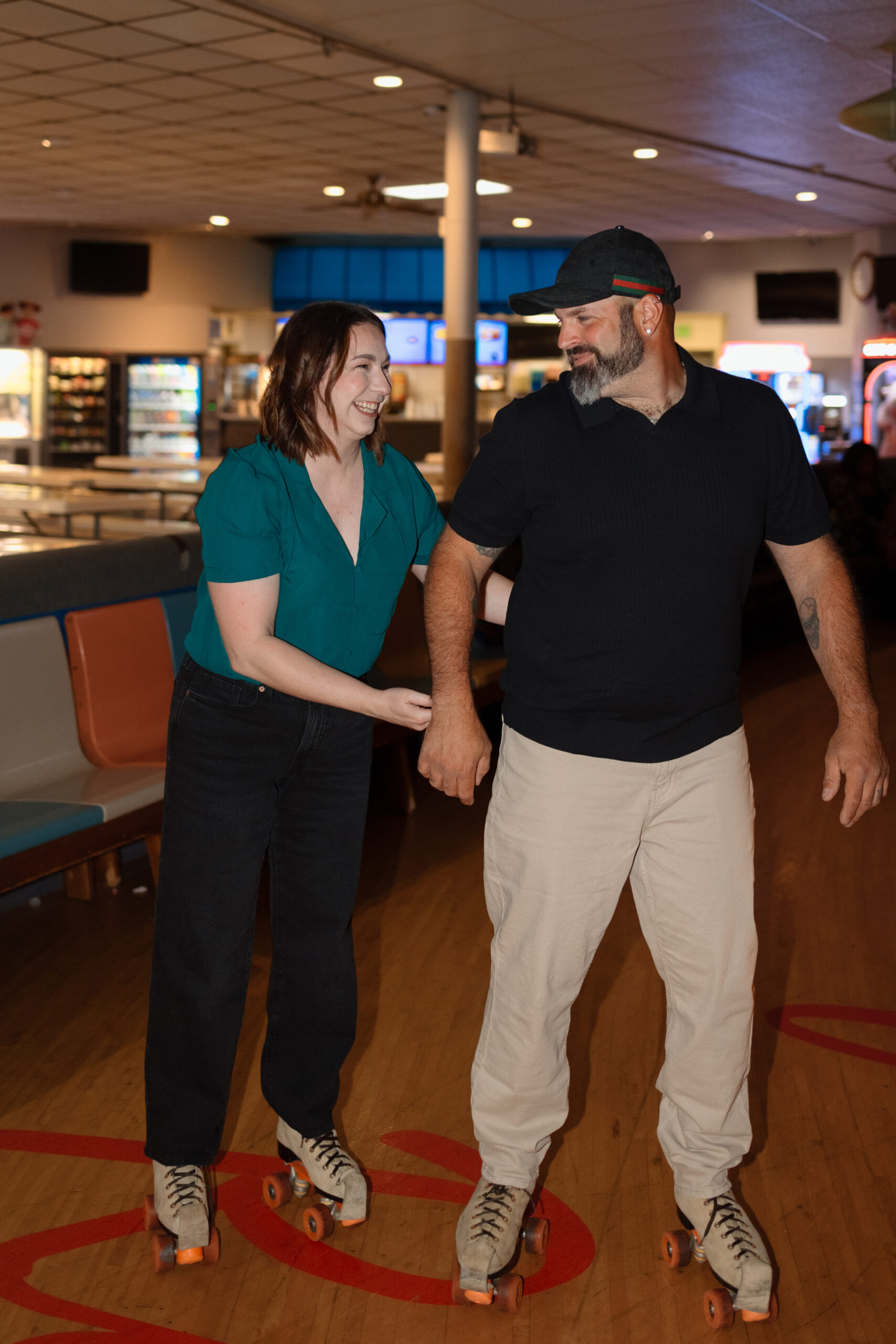 Roller Dome Roller skating engagement shoot