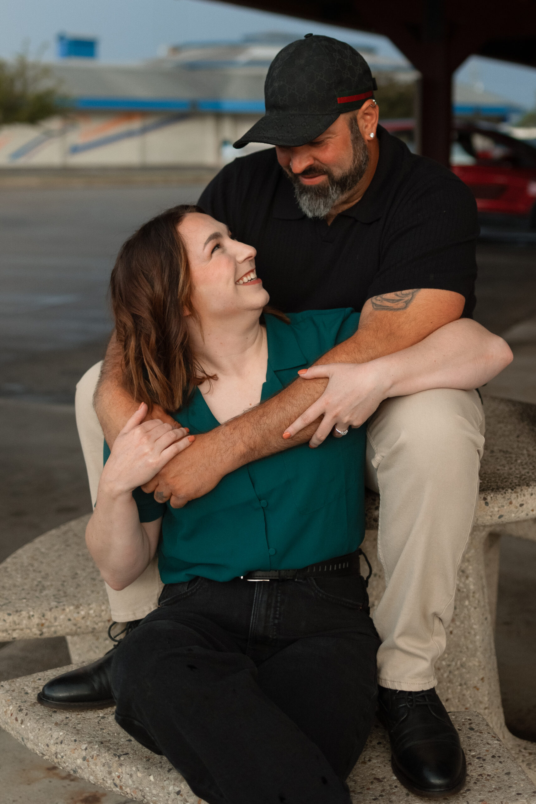 Drive-in Milkshake engagement shoot