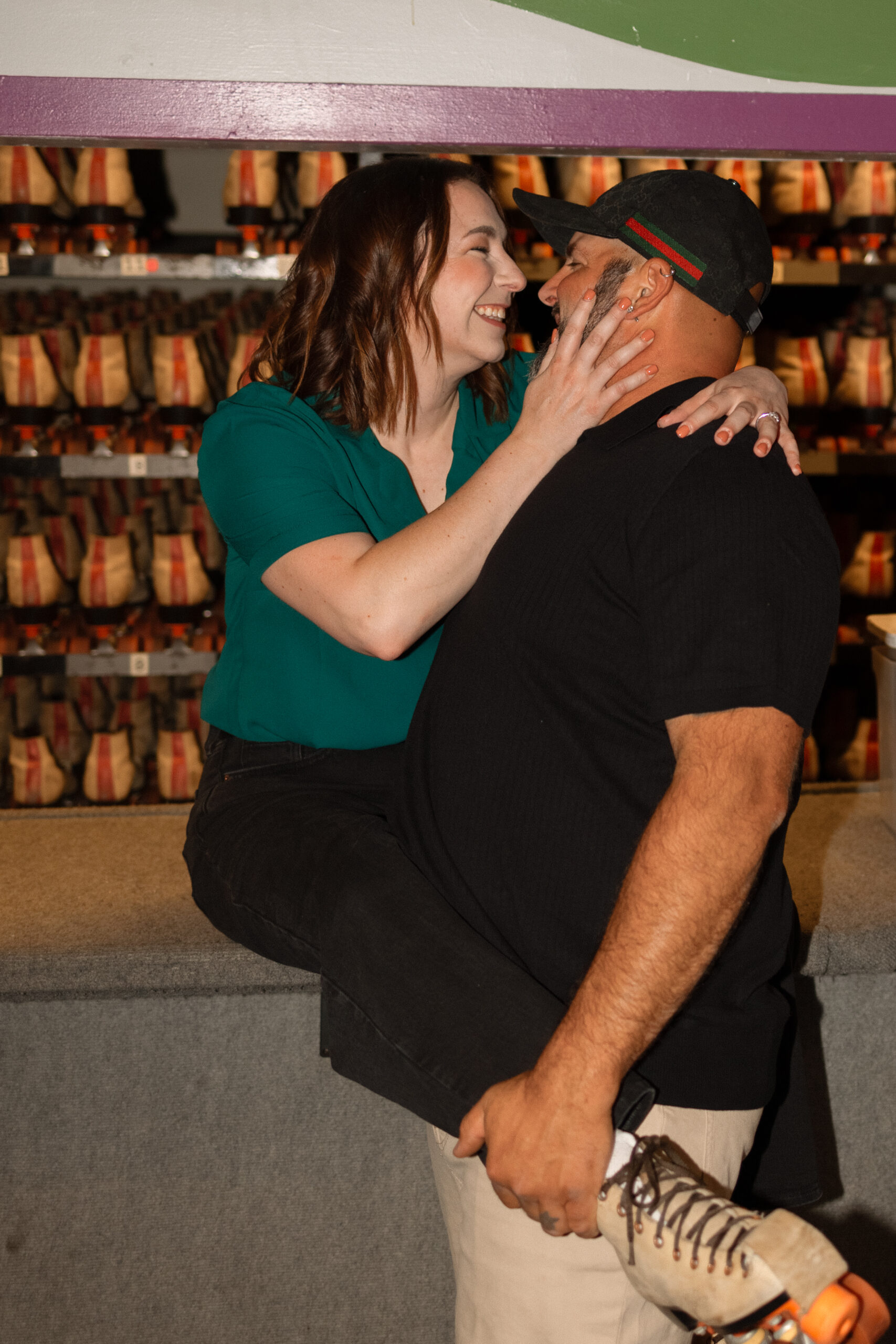 Roller Dome Roller skating engagement shoot